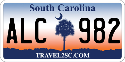 SC license plate ALC982