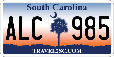 SC license plate ALC985