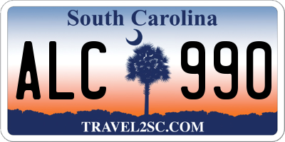 SC license plate ALC990