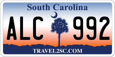 SC license plate ALC992