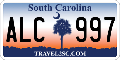 SC license plate ALC997