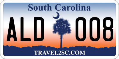 SC license plate ALD008