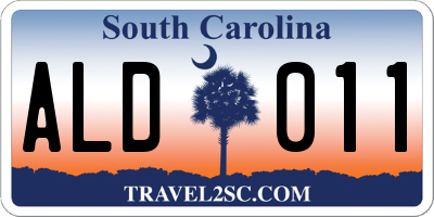 SC license plate ALD011