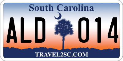 SC license plate ALD014