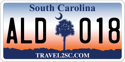 SC license plate ALD018