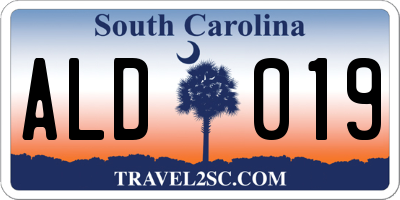 SC license plate ALD019