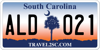 SC license plate ALD021