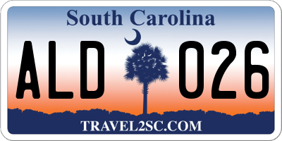 SC license plate ALD026
