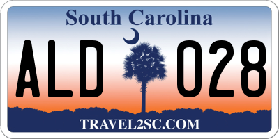 SC license plate ALD028