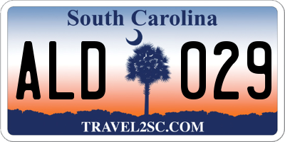SC license plate ALD029