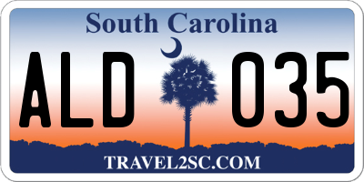 SC license plate ALD035