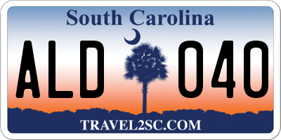 SC license plate ALD040