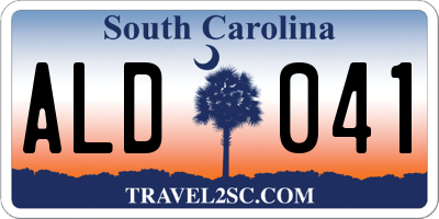 SC license plate ALD041