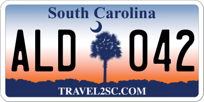 SC license plate ALD042