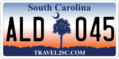 SC license plate ALD045