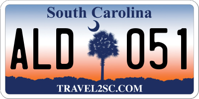 SC license plate ALD051