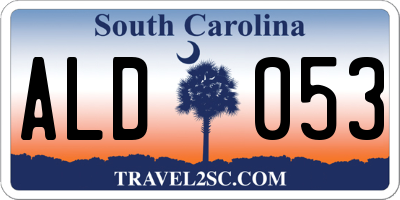 SC license plate ALD053