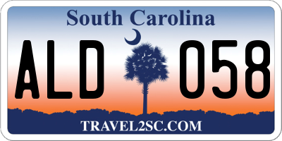 SC license plate ALD058