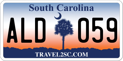 SC license plate ALD059
