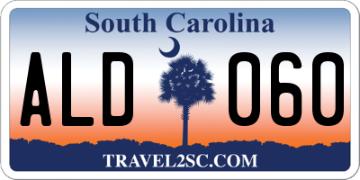 SC license plate ALD060