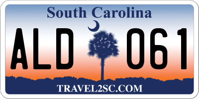 SC license plate ALD061