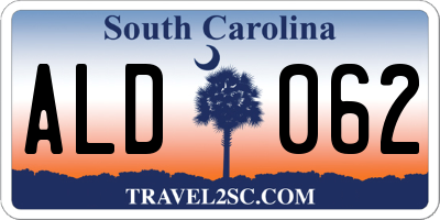 SC license plate ALD062