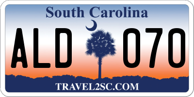 SC license plate ALD070