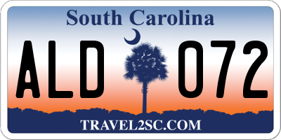 SC license plate ALD072