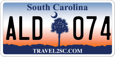 SC license plate ALD074