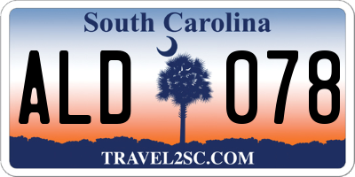 SC license plate ALD078