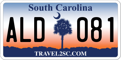 SC license plate ALD081