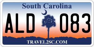 SC license plate ALD083