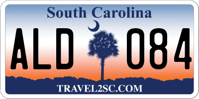 SC license plate ALD084