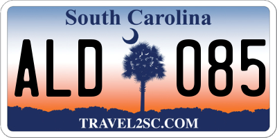 SC license plate ALD085
