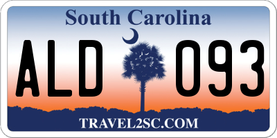SC license plate ALD093