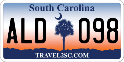SC license plate ALD098
