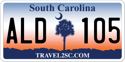SC license plate ALD105