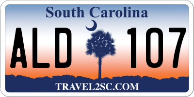 SC license plate ALD107