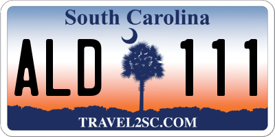 SC license plate ALD111