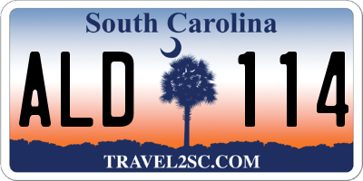 SC license plate ALD114