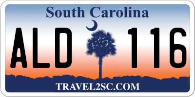 SC license plate ALD116