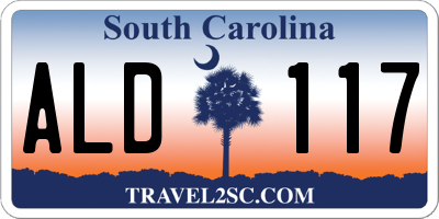 SC license plate ALD117