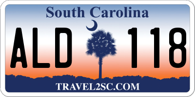 SC license plate ALD118
