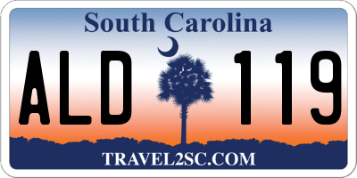 SC license plate ALD119