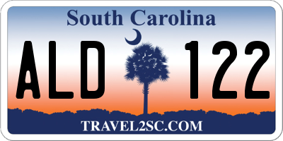 SC license plate ALD122
