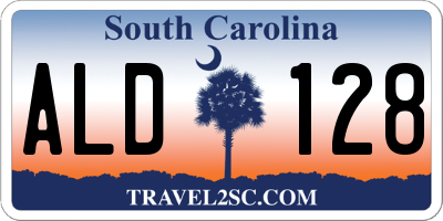 SC license plate ALD128