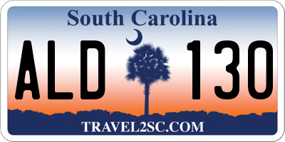 SC license plate ALD130