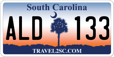 SC license plate ALD133