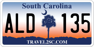 SC license plate ALD135