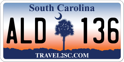 SC license plate ALD136